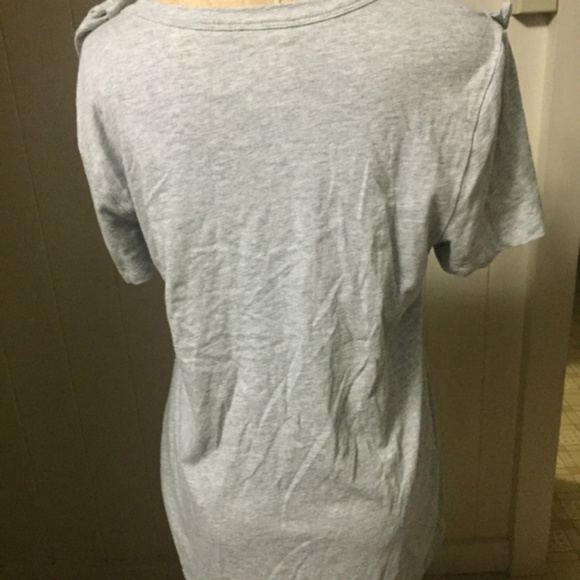 SOLD VALENTINO for GAP sz M Gray Draped BOW Tee - Picture 2 of 8